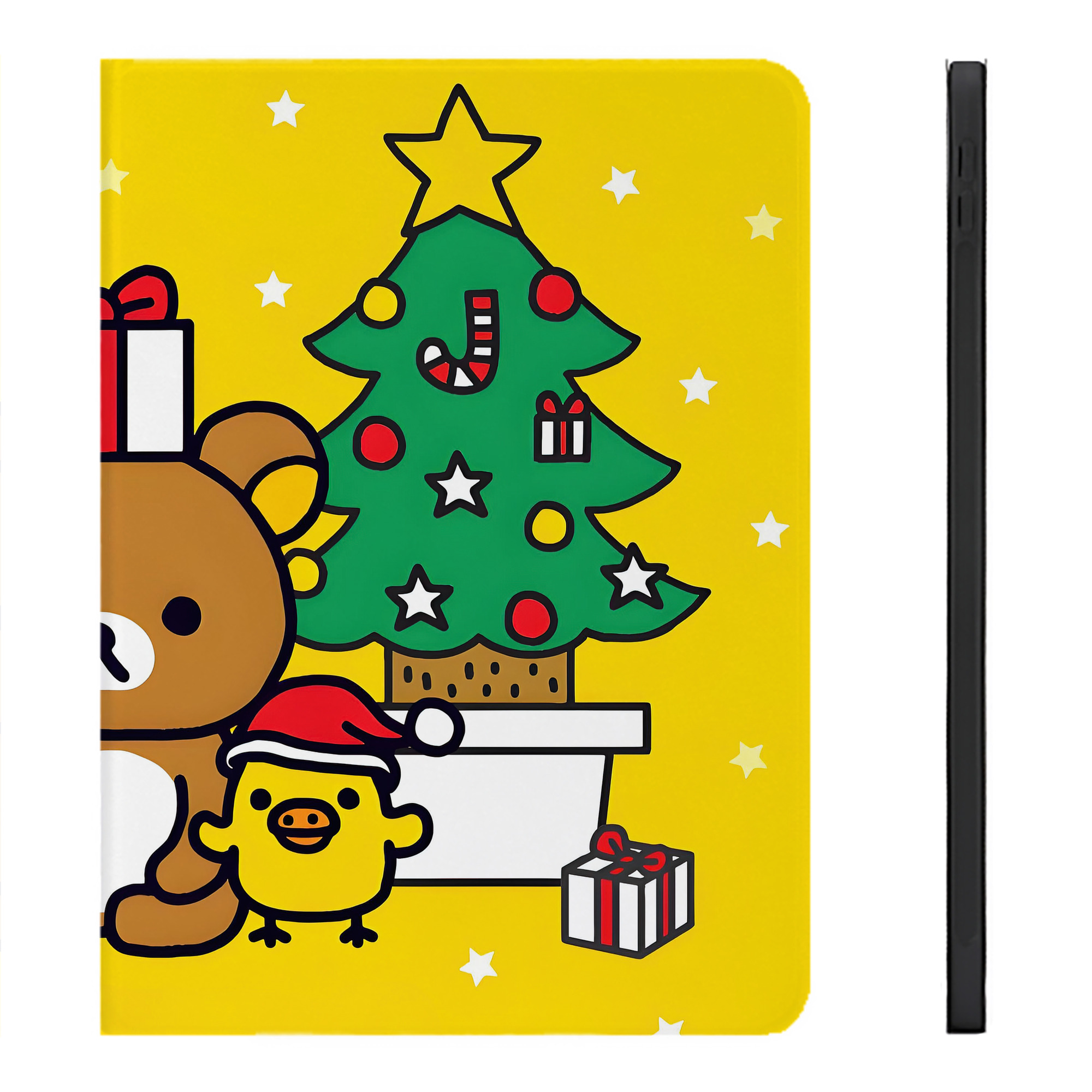 （画像用） リラックマ リラックマ キイロイトリ Rilakkuma Korilakkuma Kiiroitori IPadケース ペンホルダー付き ブックスタイルデザイン